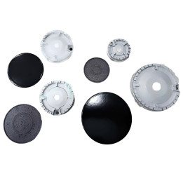 Kit Completo Bruciatori e Piattelli Ariston Nardi Indesit 4 Fuochi Cucina A Gas 390CU012