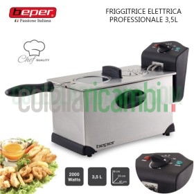 Friggitrice Elettrica Professionale in Acciaio 2000W Beper