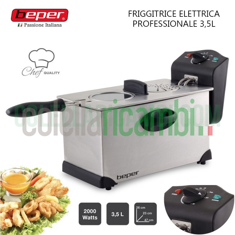 Friggitrice Elettrica Professionale in Acciaio 2000W Beper