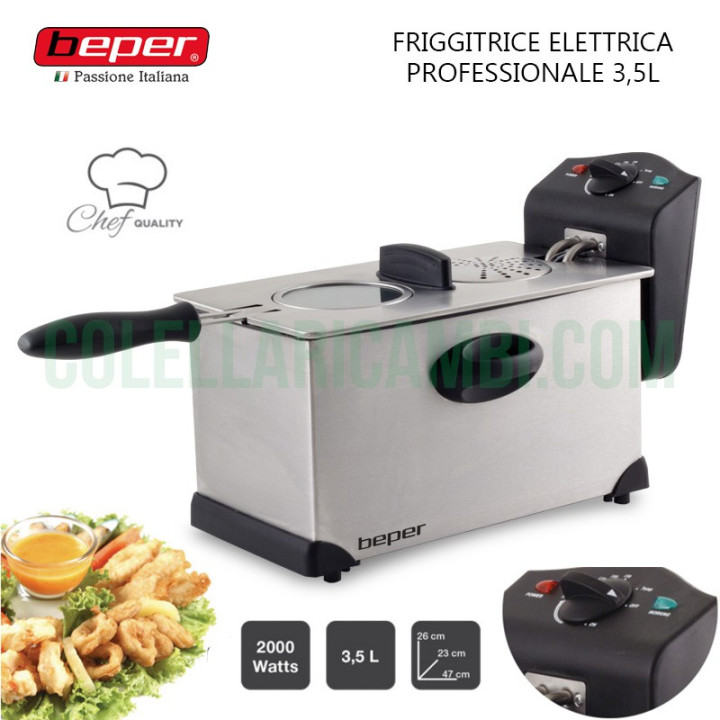 Friggitrice Elettrica Professionale in Acciaio 2000W Beper
