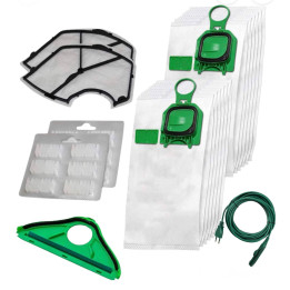 Kit Risparmio Folletto Vk140 Vk150 Sacchetti 12 Profumi 2 Griglie 1 Setola 1 Cavo alimentazione Adattabile Folletto