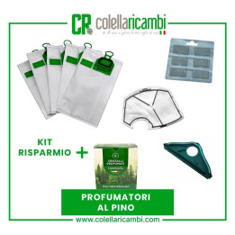 Kit Risparmio Ricambi Folletto Compatibili VK140 VK150 12 Sacchetti 12 Profumi 2 Filtri Griglia Motore 1 Setola