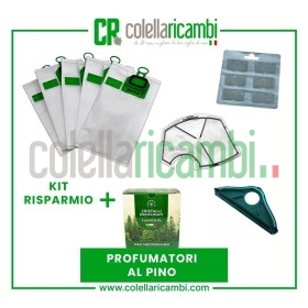 Kit Risparmio Ricambi Folletto Compatibili VK140 VK150 12 Sacchetti 12 Profumi 2 Filtri Griglia Motore 1 Setola