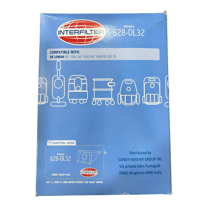 DL32 - 10 Sacchetti De Longhi Colombina XLF1500 - 1600 XLC6050 adattabili Intefilter