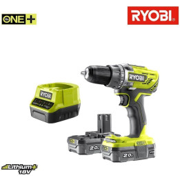 RYOBI R18DD3‐120S Kit Trapano Avvitatore 18V + Batteria 2.0Ah + Caricabatteria