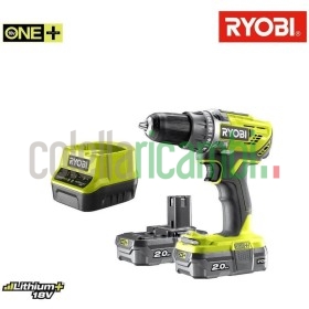 RYOBI R18DD3‐120S Kit Trapano Avvitatore 18V + Batteria 2.0Ah + Caricabatteria