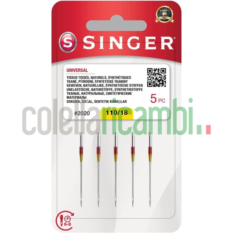 Singer Universal Ago 2020 110/18 ago Metallo Argento 7 x 0,03 x 4 cm