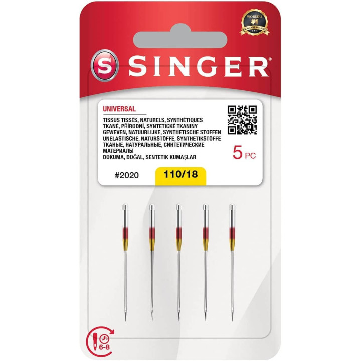 Singer Universal Ago 2020 110/18 ago Metallo Argento 7 x 0,03 x 4 cm