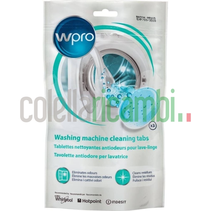 Whirlpool AFR301 Antiodore 3 Tavolette per Lavatrice, 40 g
