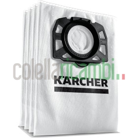 Karcher 2.863-006.0 Sacchetto Filtro in Vello per Aspiratori WD 4/5/6 Set di 4 Pezzi Beige