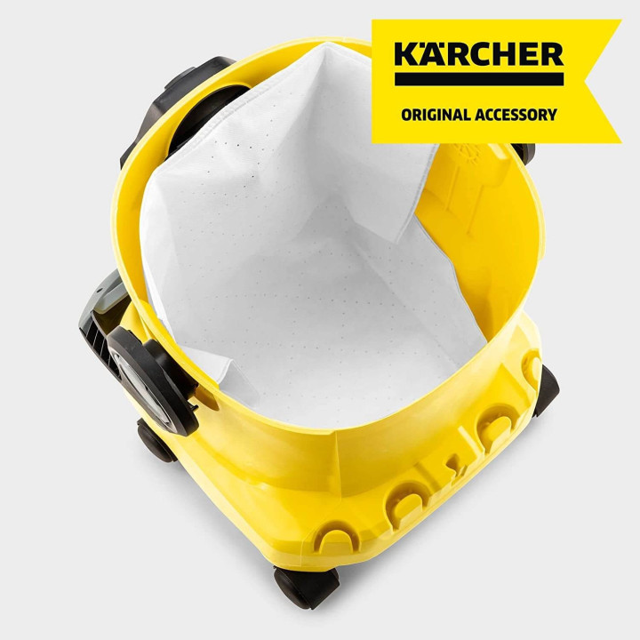 Karcher 2.863-006.0 Sacchetto Filtro in Vello per Aspiratori WD 4/5/6 Set di 4 Pezzi Beige