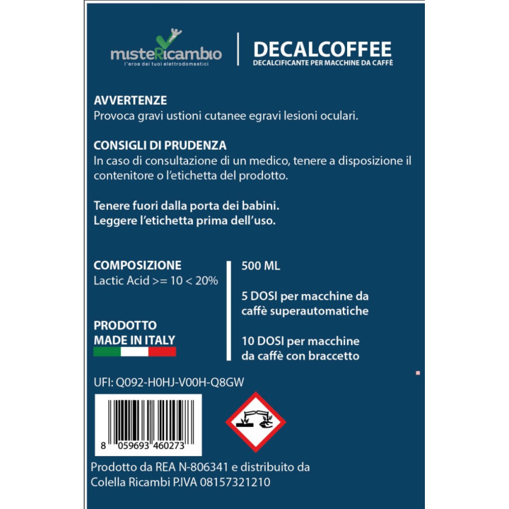 Decalcificante DECALCOFFE Per Macchina da Caffe