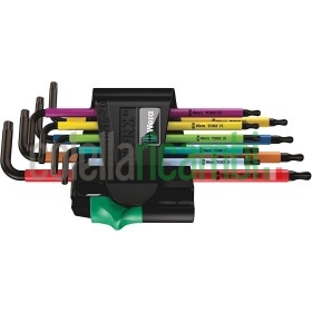 Wera 967 SPKL / 9 Torx BO Set chiavi a L Multicolore BlackLaser