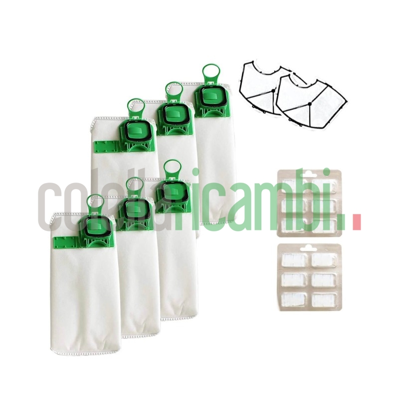Kit Risparmio Ricambi Folletto Compatibili VK140 VK150 12 Sacchetti 12 Profumi 2 Filtri Griglia Motore