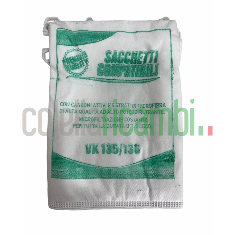 Sacchetti Compatibili per Vorwerk Folletto VK135 VK136 (6 PZ)Sacchetti Compatibili per Vorwerk Folletto VK135 VK136 (6 PZ)
