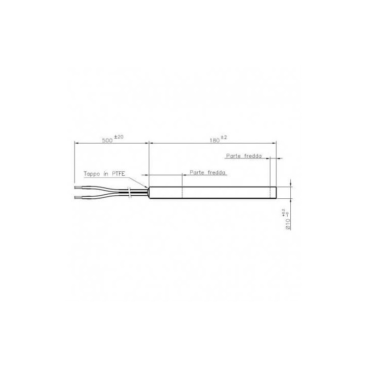 Resistenza Esecuzione Diretta, Diametro 10Mm, Lunghezza 180Mm, 320Watt Caminetti Montegrappa