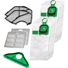 Kit Risparmio Ricambi Folletto Compatibili VK140 VK150 12 Sacchetti 12 Profumi 2 Filtri Griglia Motore 1 Setola