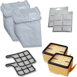 Kit Risparmio Ricambi Folletto Compatibili VK135 VK136 12 Sacchetti 12 Profumi 2 Filtri Griglia Motore 2 Microfiltri Hepa