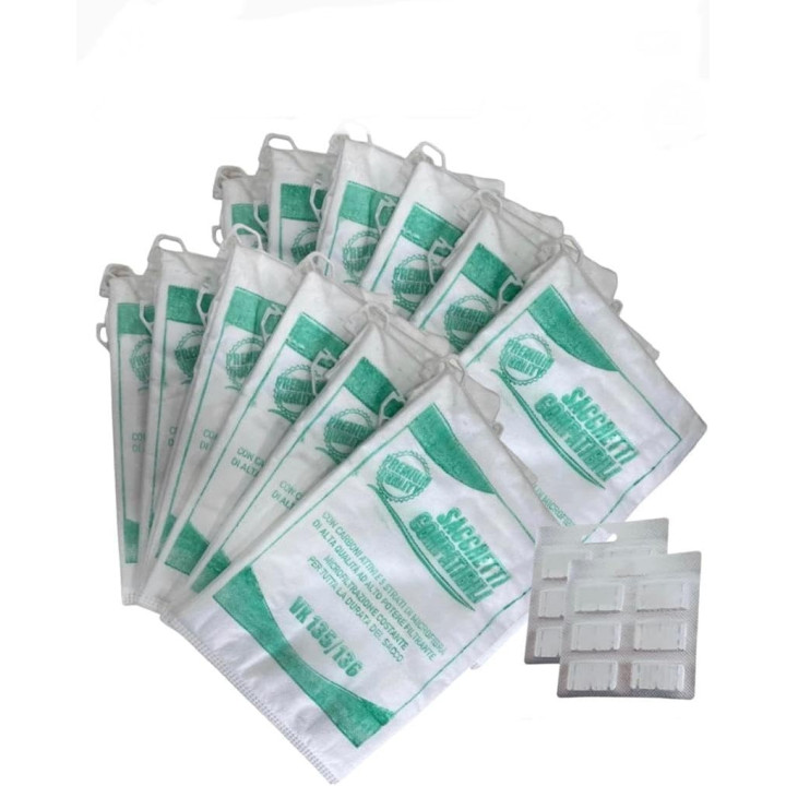 Kit Risparmio 12 Sacchetti in Microfibra 12 Profumi Per Folletto Vk 135 Vk 136