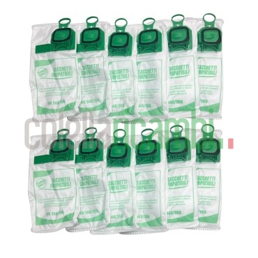 Pacco Scorta 12 Sacchetti Aspirapolvere Adattabile Vorwerk Folletto VK140/VK150