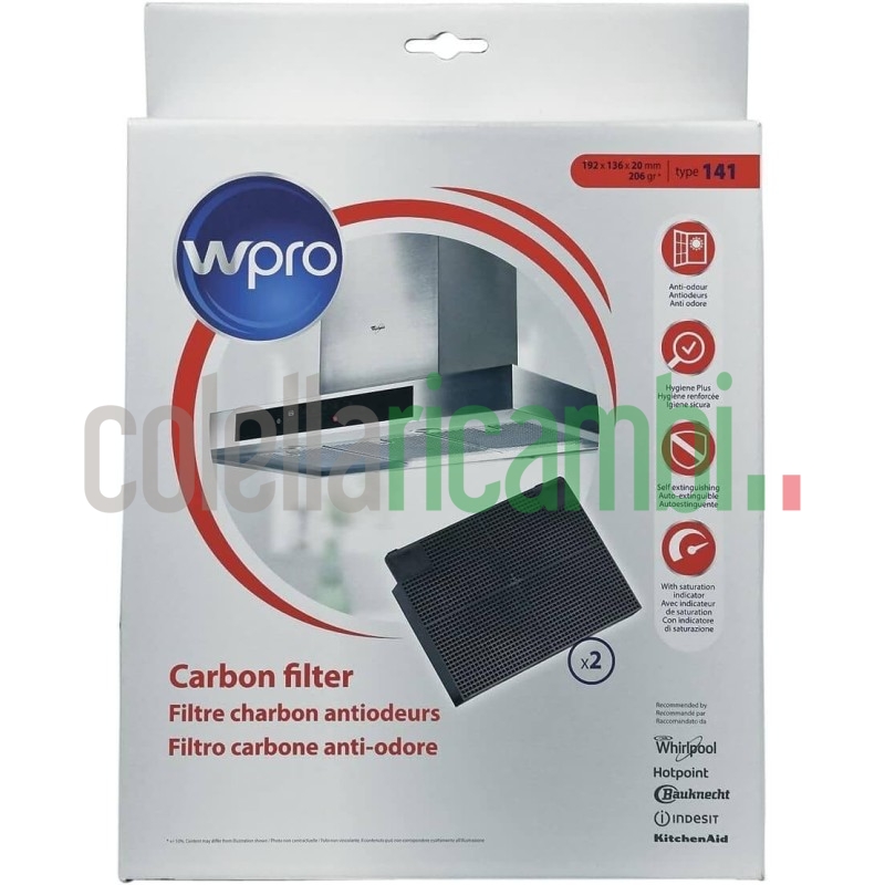 Whirlpool Wpro Set filtri a Carbone Attivo Filtro 2 Pezzi C00385096