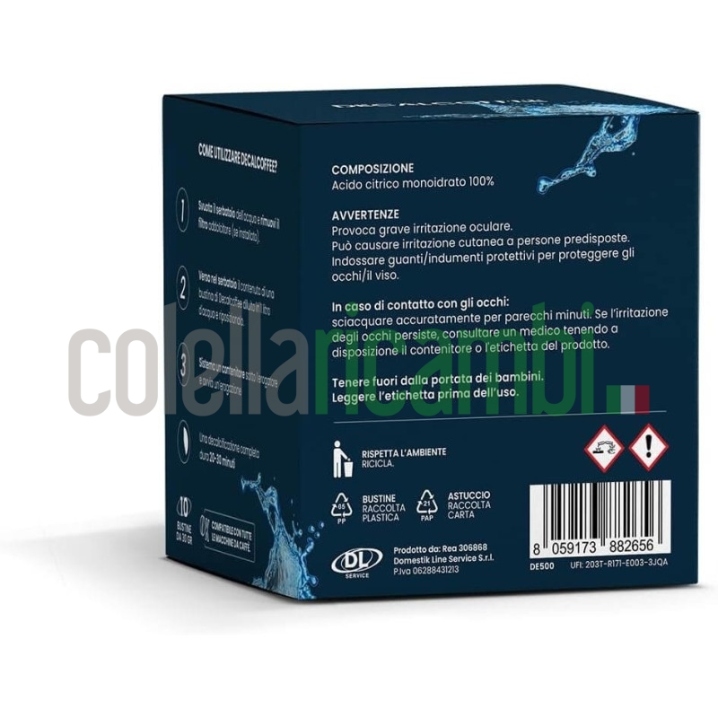 Decalcificante in Polvere per Macchine da Caffè - 10 Bustine da 30 gr di decalcificante biodegradabile