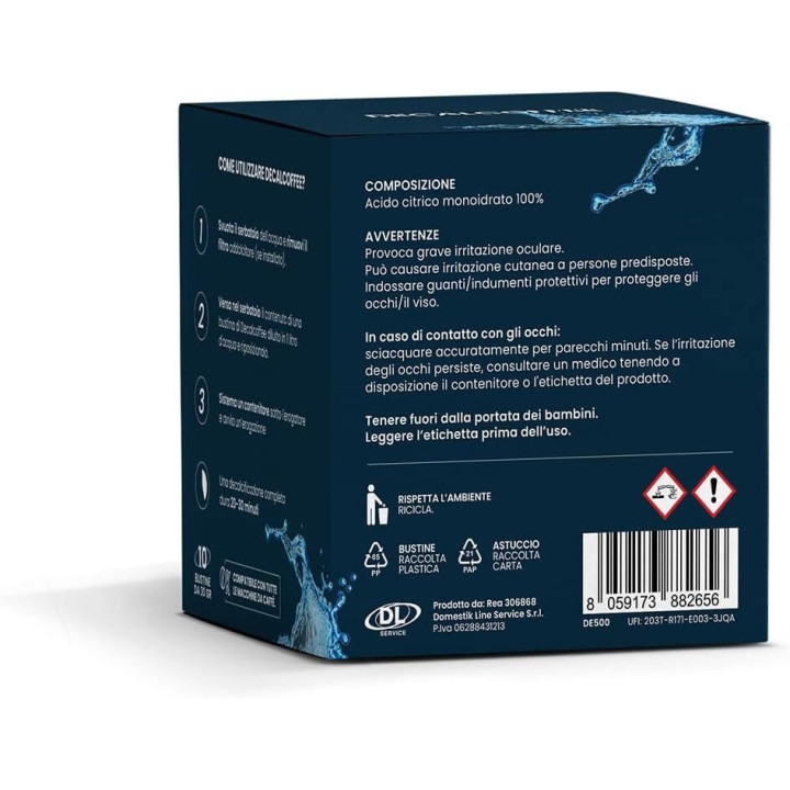 Decalcificante in Polvere per Macchine da Caffè - 10 Bustine da 30 gr di decalcificante biodegradabile