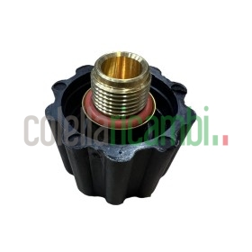 Tappo valvola 1/2 maschio completo di anello di contenimento e guarnizione in silicone