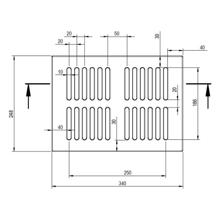 Griglia In Ghisa 340X248mm Stufe a Pellet 14810020