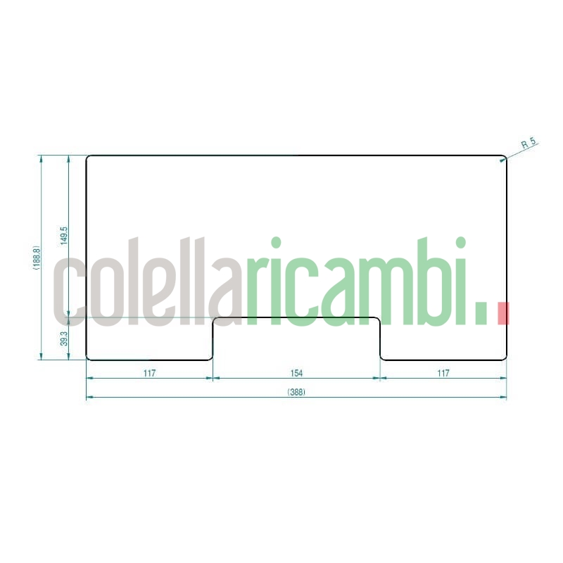 Vermiculite Sagomata 388X188x25mm Mcv009 Stufe a Pellet 14804050