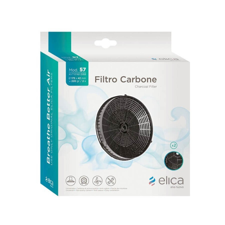 Kit Filtro Carbone Cappa Orignale Elica 2 Pezzi KIT0161388