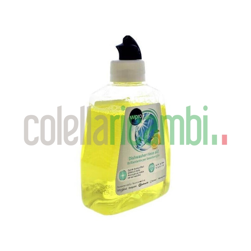 Wpro Professional Brillantante Lavastoviglie Limone Elimina il Calcare 250ml C00385441
