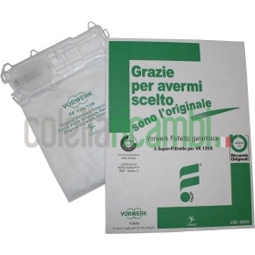 Sacchetti Originali Vorwerk Folletto Super Filtrello VK135 VK136 (6 PZ)