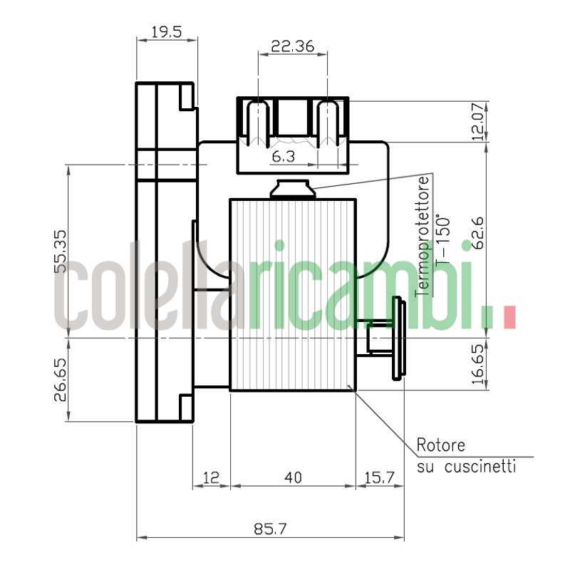 Motoriduttore Kenta K9117157 5Rpm H40 Stufe a Pellet 14702056