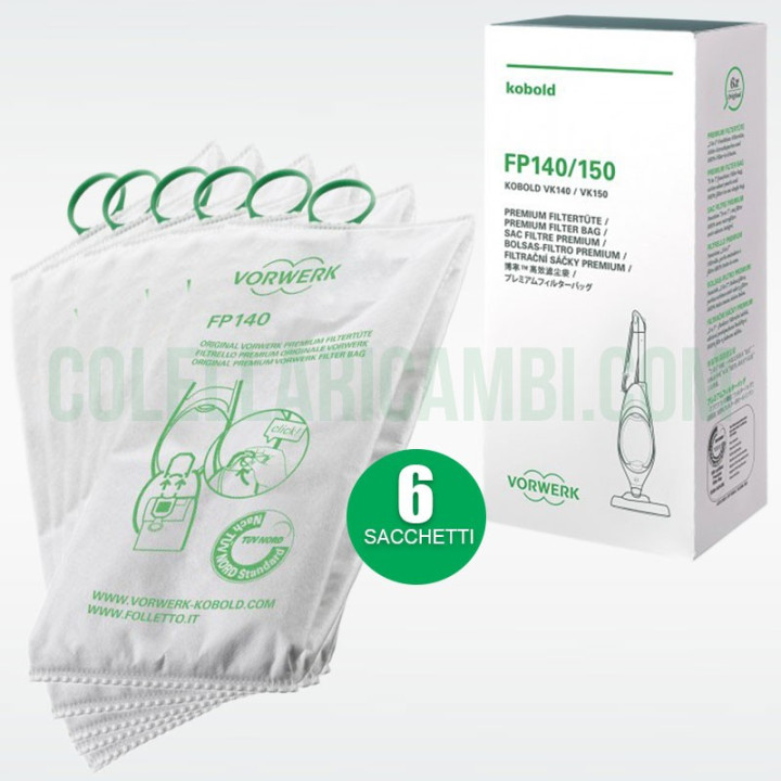 Sacchetti Originali Vorwerk Folletto VK 140-150 (6 PZ)
