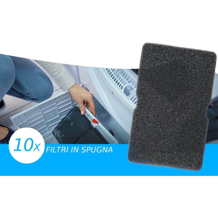 Kit 10 Pezzi Filtro Spugna Evaporatore a Magliatura Larga, Compatibile con Asciugatrice Beko Smeg