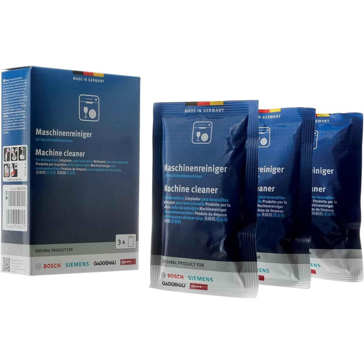 Pulitore detergente sgrassante in busta per lavastoviglie 45gr. Bosch Siemens Neff Gaggenau NEW 00312193