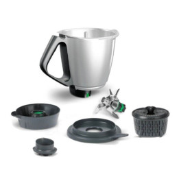 Boccale Completo Bimby TM6 con Ghiera Lame Misurino e Coperchio Originale Vorwerk