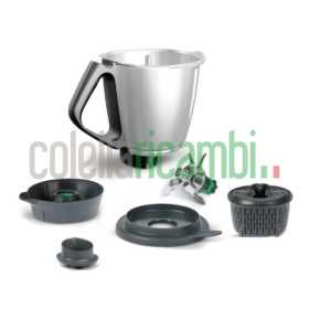 Boccale Completo Bimby TM6 con Ghiera Lame Misurino e Coperchio Originale Vorwerk