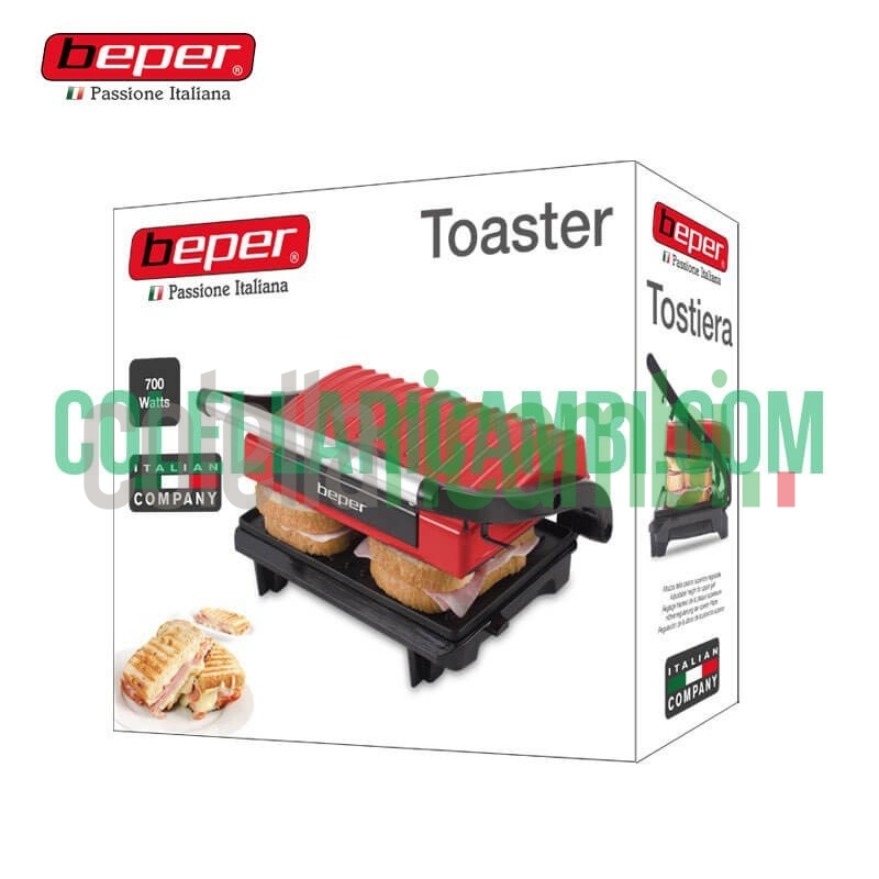 Tostiera Deluxe Elettrica con Piastra Regolabile 700W Beper 90.604