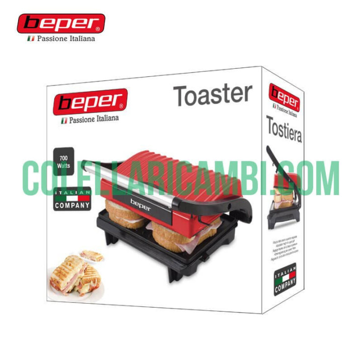 Tostiera Deluxe Elettrica con Piastra Regolabile 700W Beper 90.604